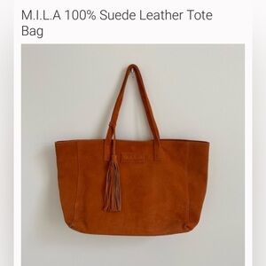 M.I.L.A Suede Western Large Shoulder Bag Lux Leather Burnt Orange Retail $650